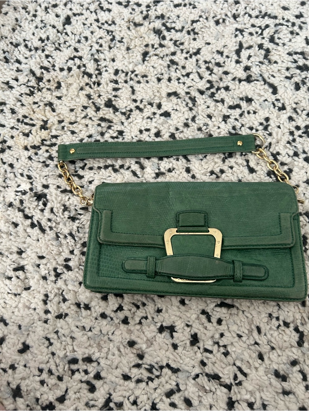 BCBGMaxAzria Olive Green Mini Crossbody with Gold Chain